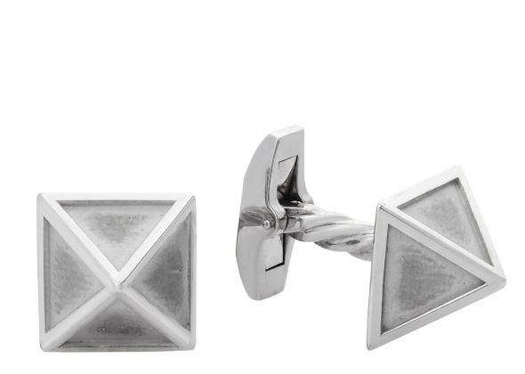 Cufflinks Pyramid Silver